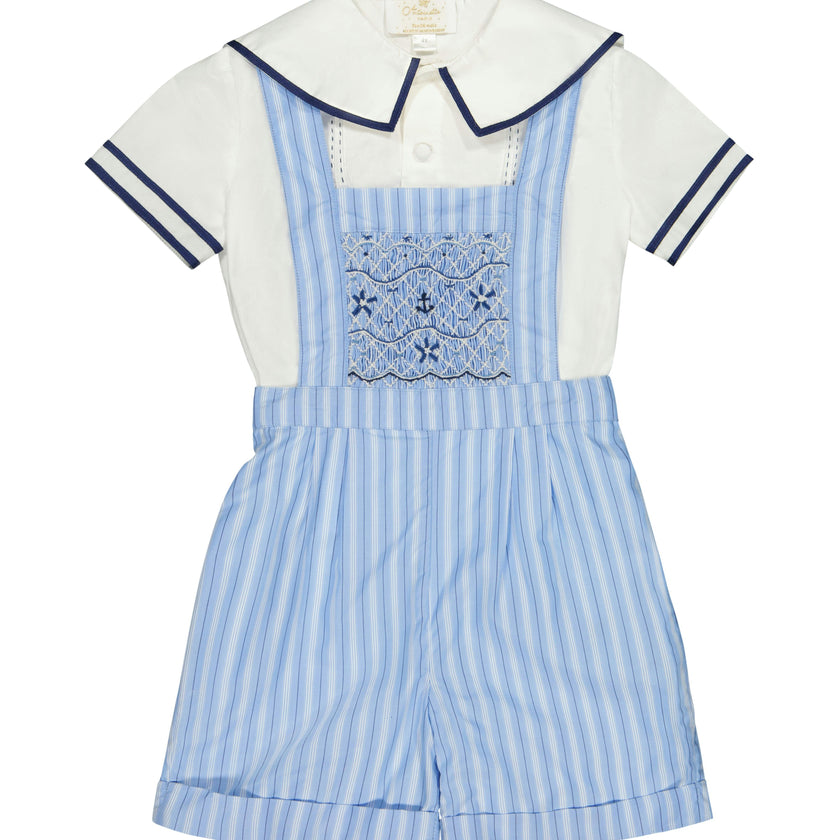 George Blue Stripe Overalls and Shirt