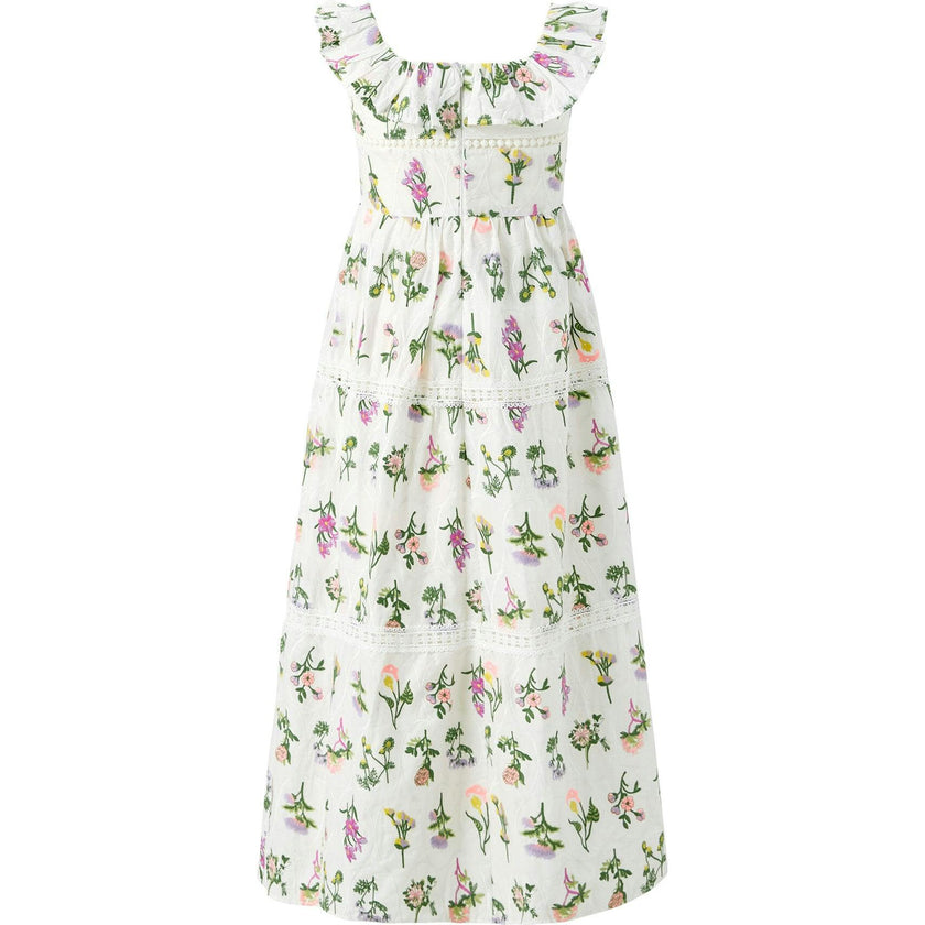 Emely Frill Embroidered Maxi Dress