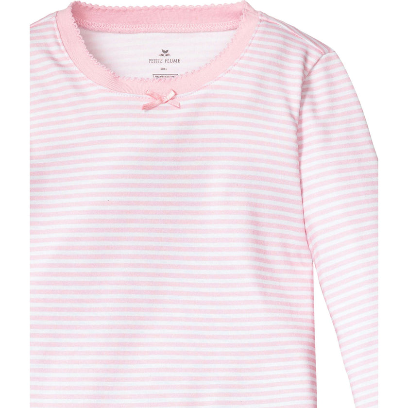 Kid's Pima Snug Fit Pajama Set in Pink Stripe