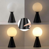 Macie 11.75" Modern Minimalist Globe Rechargeable/Cordless Dimmable Integrated LED Table Lamp with Touch Sensor Set 2