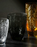 Wine Glasses ZIG ZAG Set of 6  Grey 9.8 oz, diam. 3.25", H 3.75"
