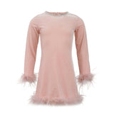 Princess Velvet Feather Dress