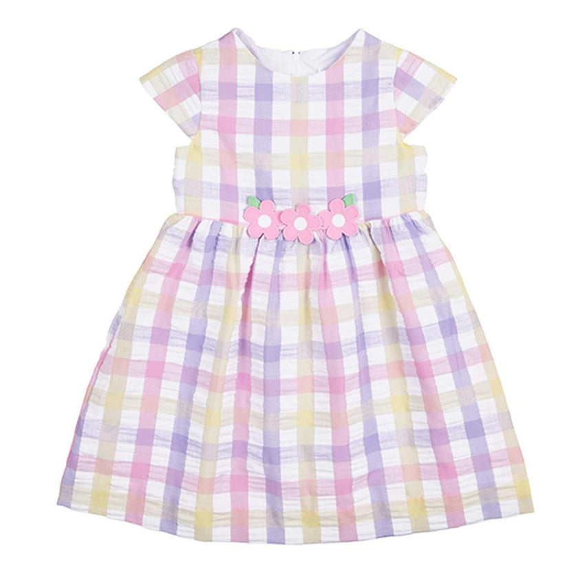 Pastel Plaid Dress With Flowers
