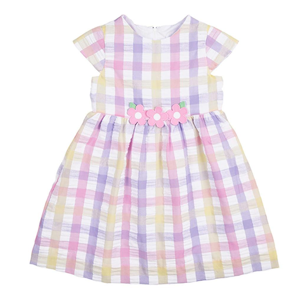 Pastel Plaid Dress With Flowers