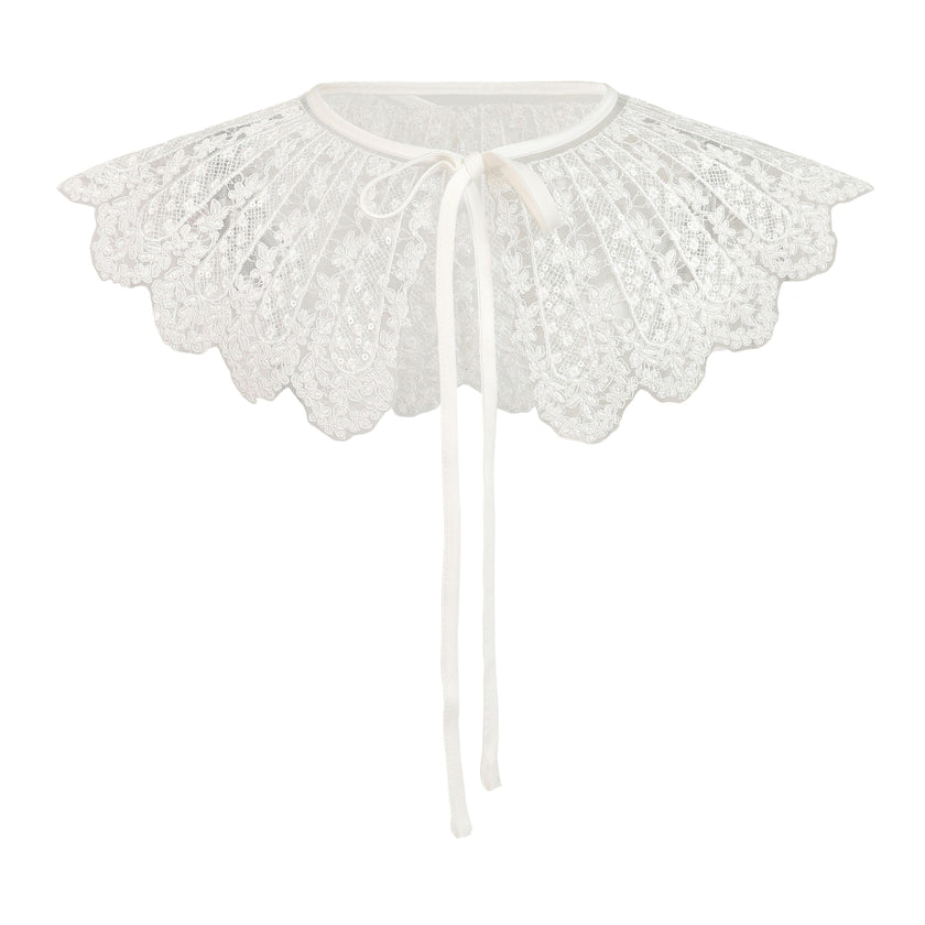 White Lace Ribbon Stole