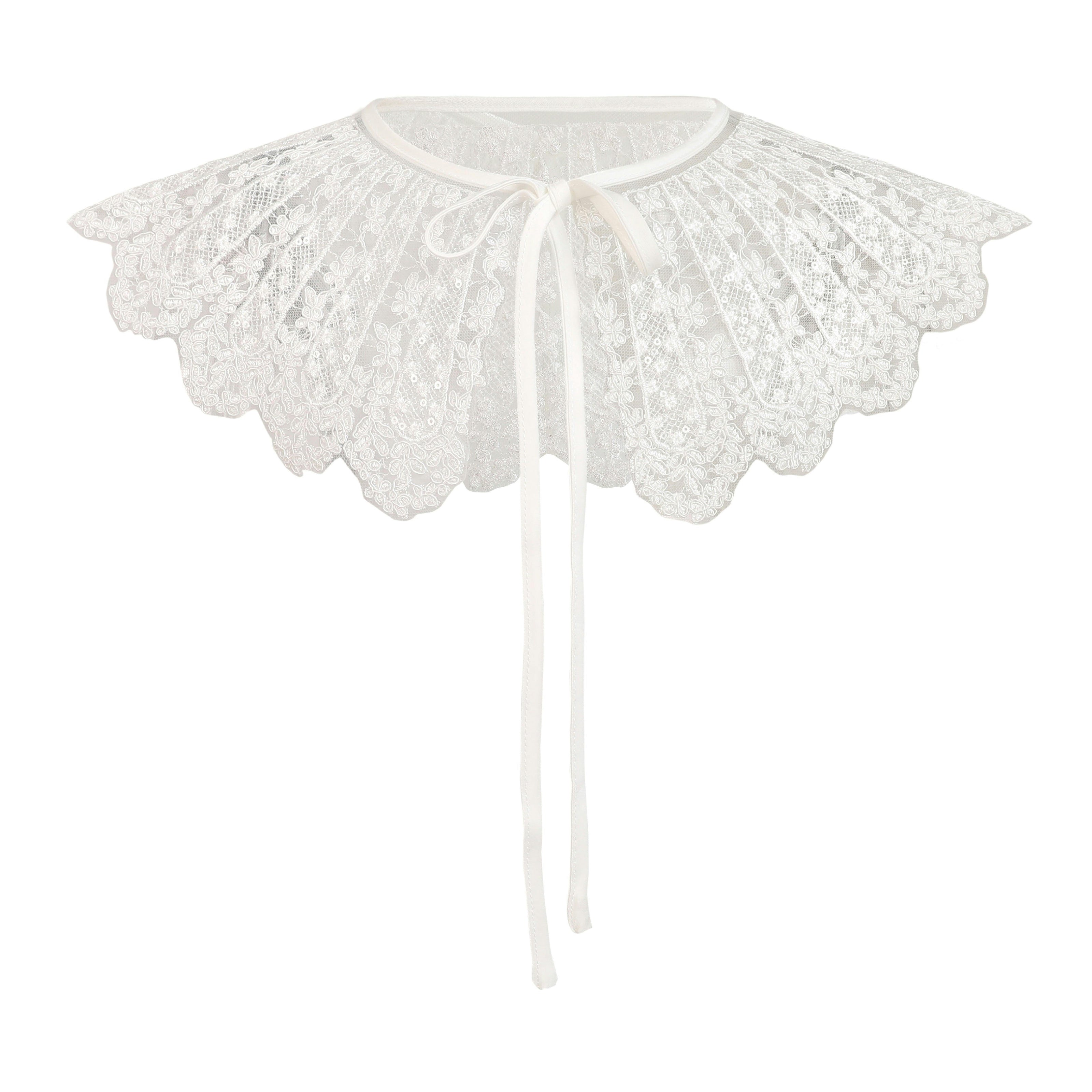 White Lace Ribbon Stole