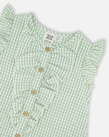 Plaid Poplin Dress Green