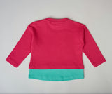 Long Sleeve Pink & Teal Layered T-shirt