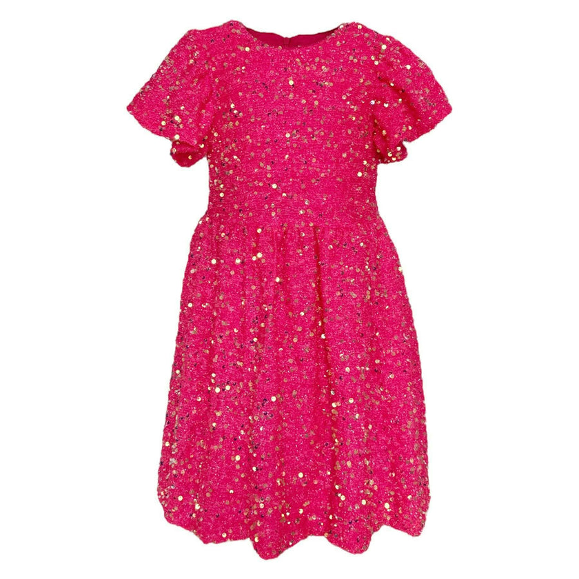 Margot Sequin Velour Short Flared Sleeve Dress