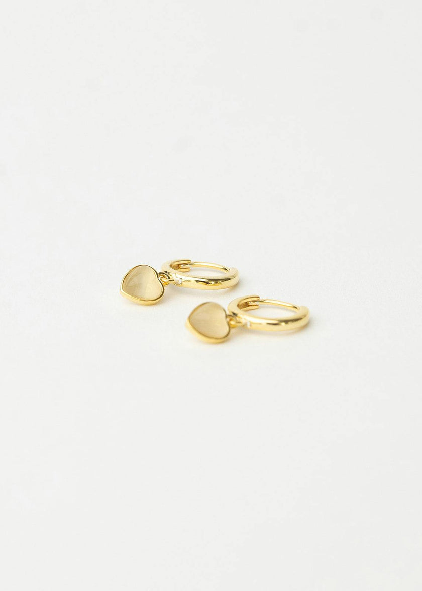 Opal Heart Earrings
