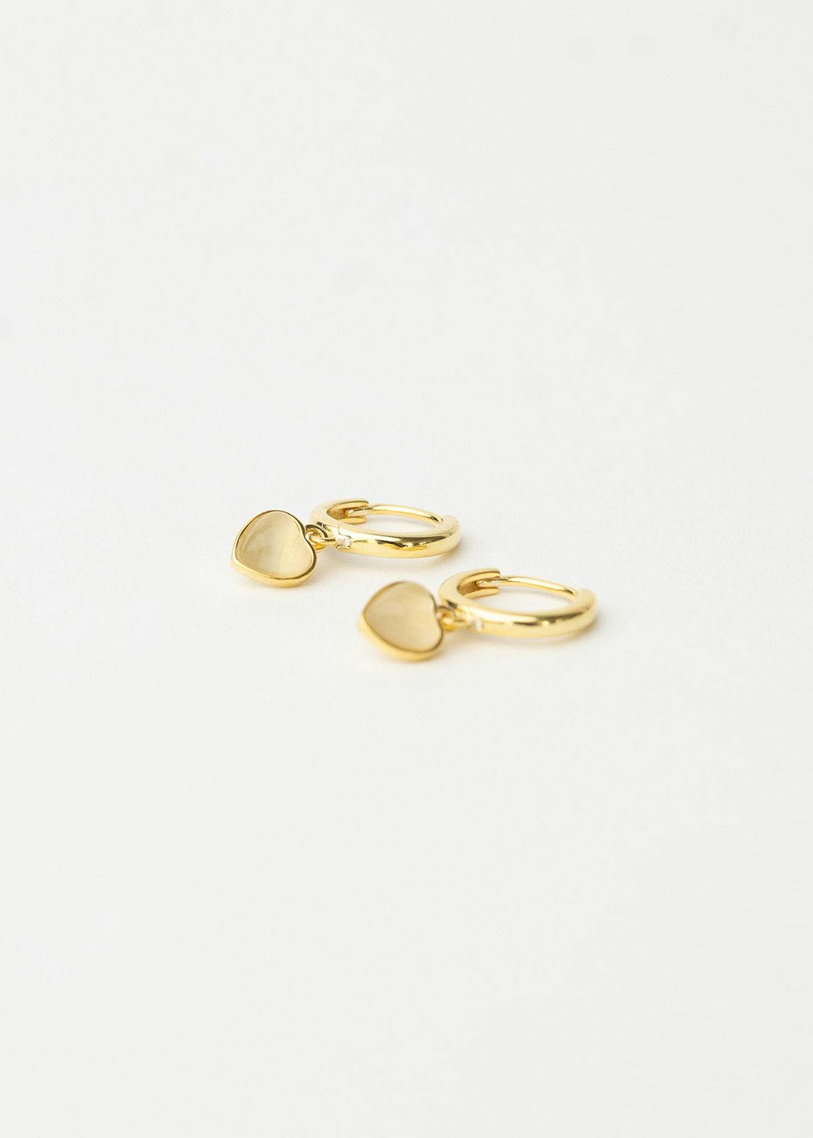 Opal Heart Earrings