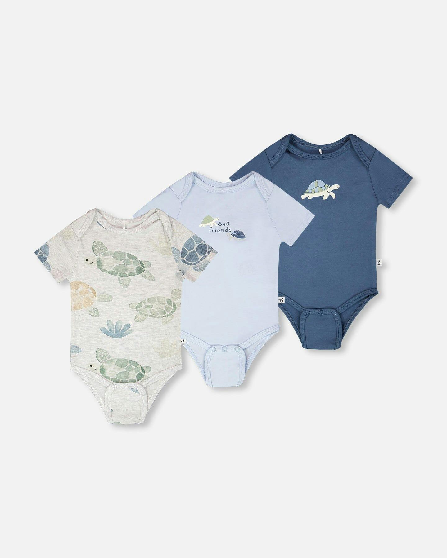 3 Pack Evolutive Organic Cotton Jersey Onesies