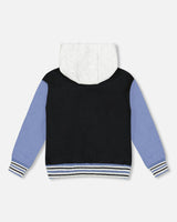 Full Zip Hooded Fleece Jacket Black