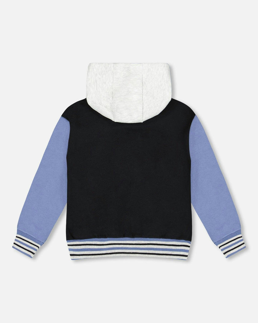 Full Zip Hooded Fleece Jacket Black