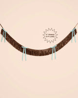 Espresso Bow Banner - fringe + velvet bows