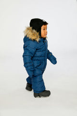 Baby Original One Piece Puffy Snowsuit With Removable Mittens And Boots Dark Blue