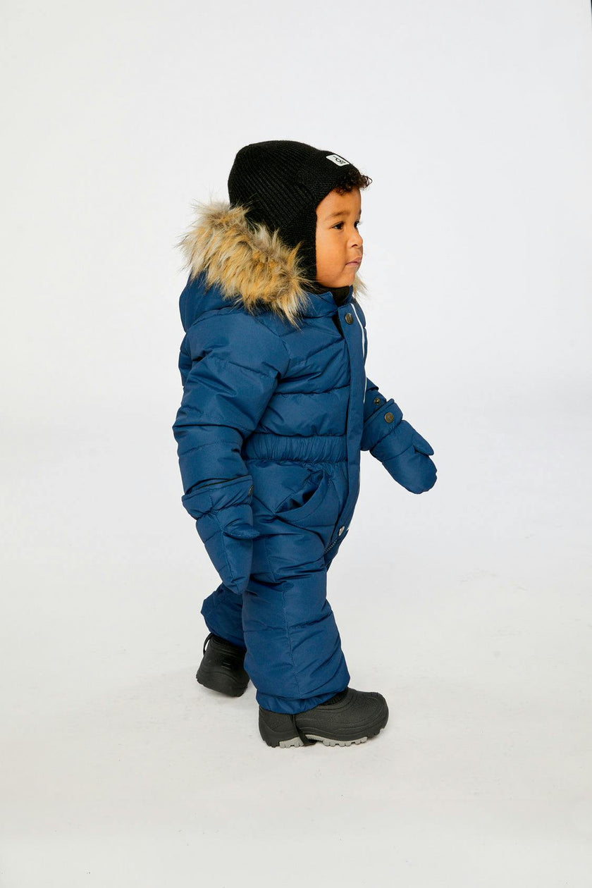 Baby Original One Piece Puffy Snowsuit With Removable Mittens And Boots Dark Blue