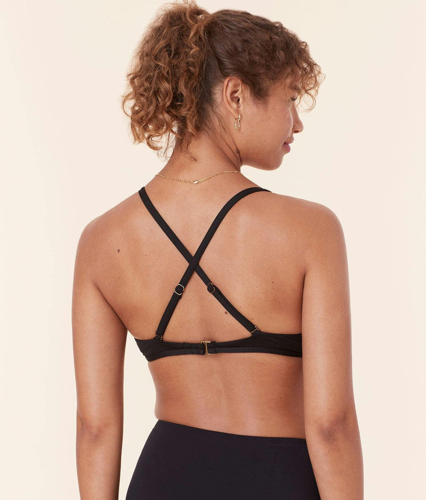 The Valencia Bikini Top - Flat - Black