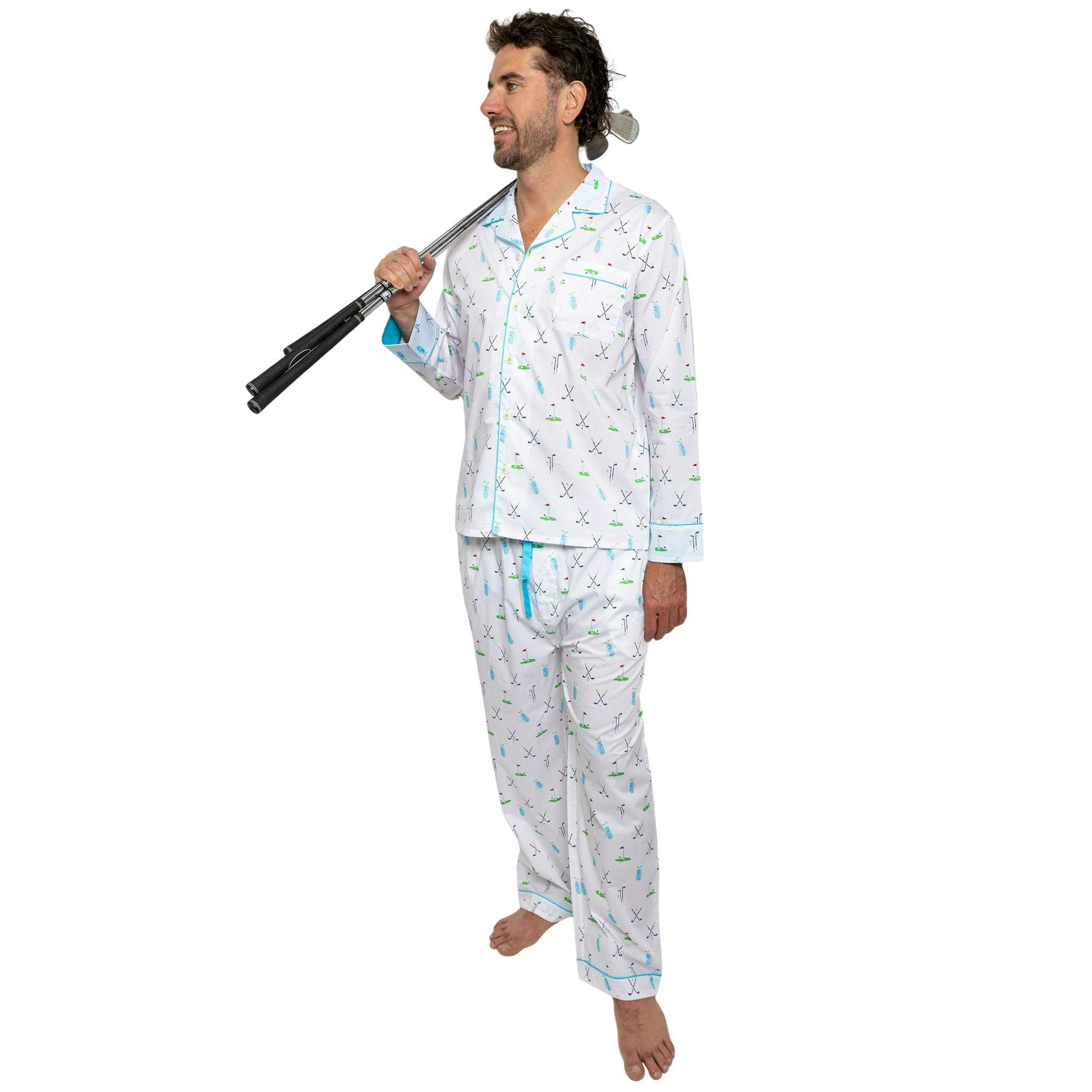 Men's Golf Long PJ Set - Organic Cotton Poplin
