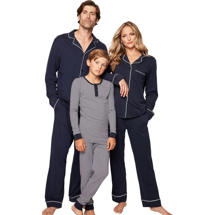 Kid's Pima Snug Fit Pajama Set in Pink Stripe