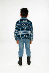Mid-Season Plush Pullover Jacket Aztec Blue