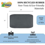 Fanny Pad 1.5" Thick Rubber Wear Mat - Set of 2 - Grey