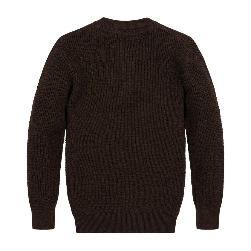 Organic Sweater Henley with Elbow Patches