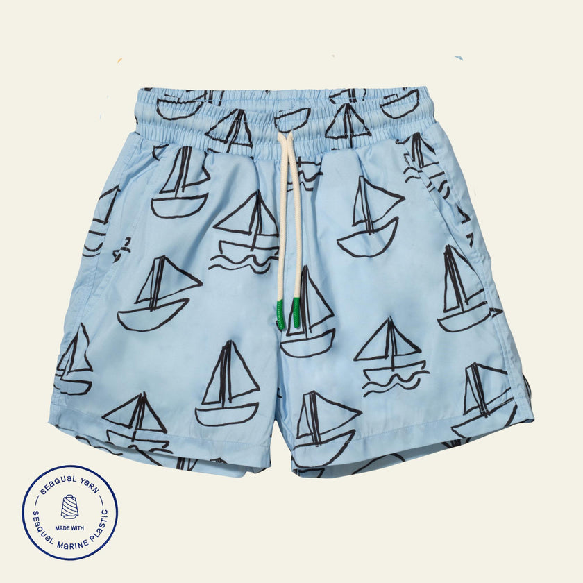 Recycled Sailboats Baby Swim Trunk