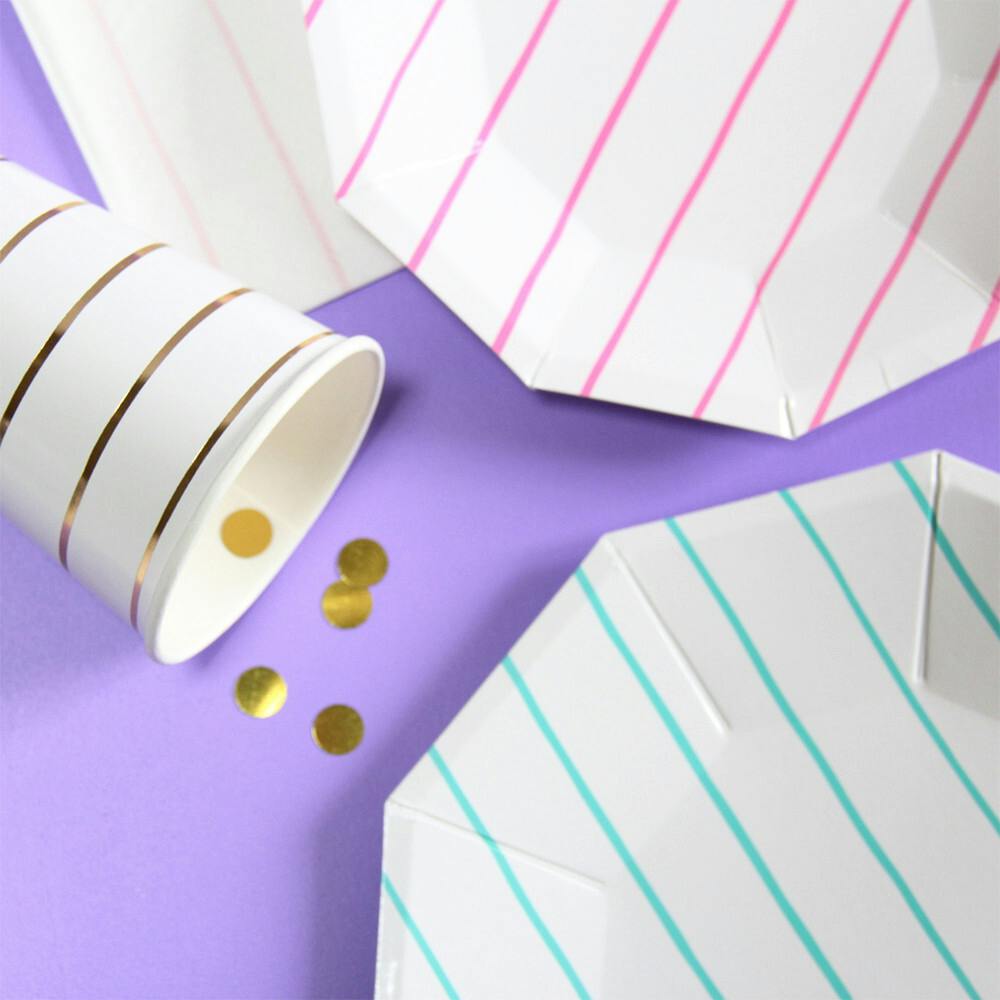 Cerise Frenchie Striped Small Plates