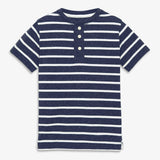 Kids heathered henley tee in stripe