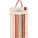 Packed Party Holiday Hues Crepe Paper Streamer Backdrop Kit - 6 Colors of 72-Inch Crepe Paper Rolls with 60-Inch Gold Satin Ribbon for Holiday Photo Walls