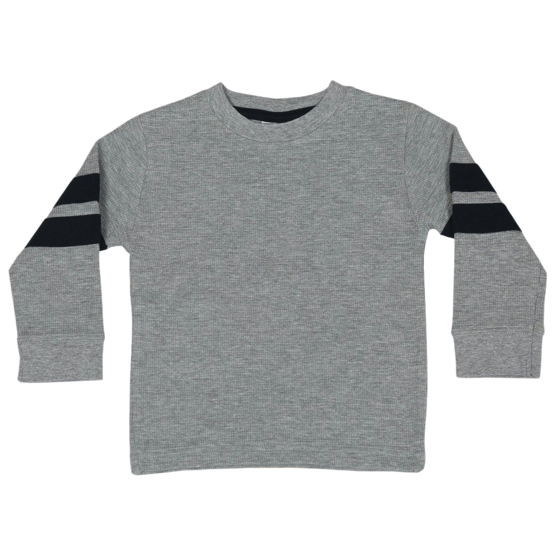 Kids Thermal Shirt - Heather with Navy Taping
