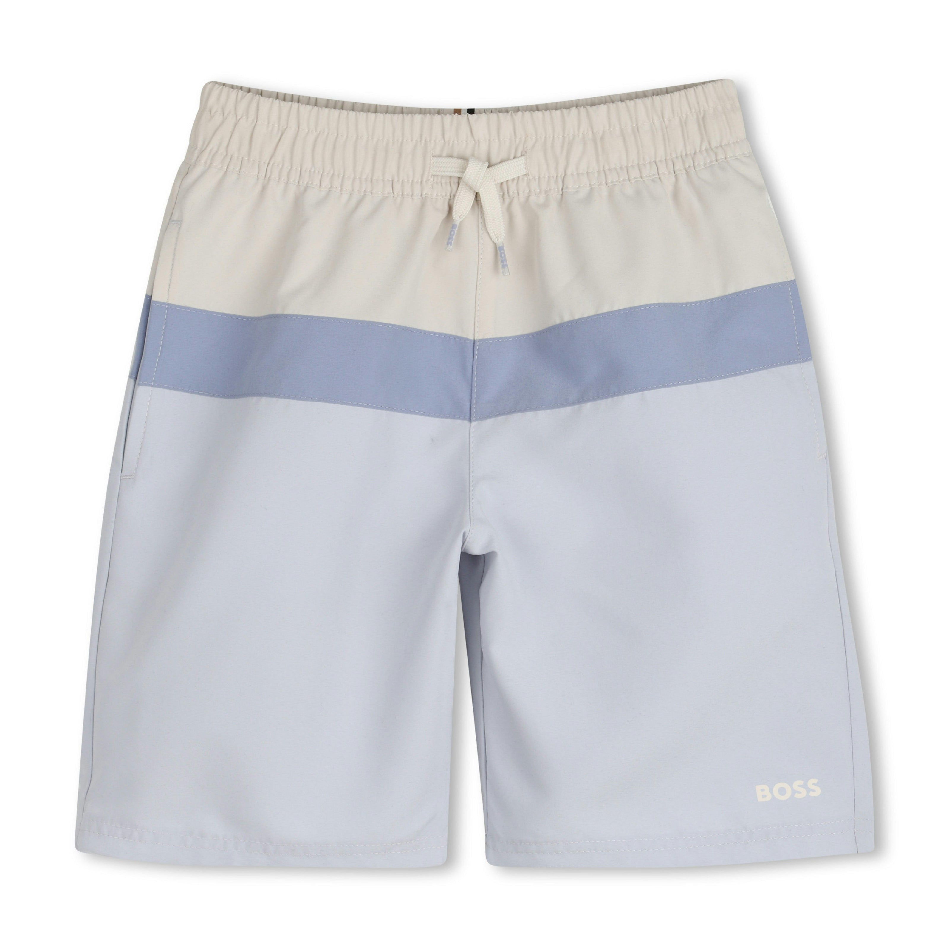 Beige & Blue Swimshorts