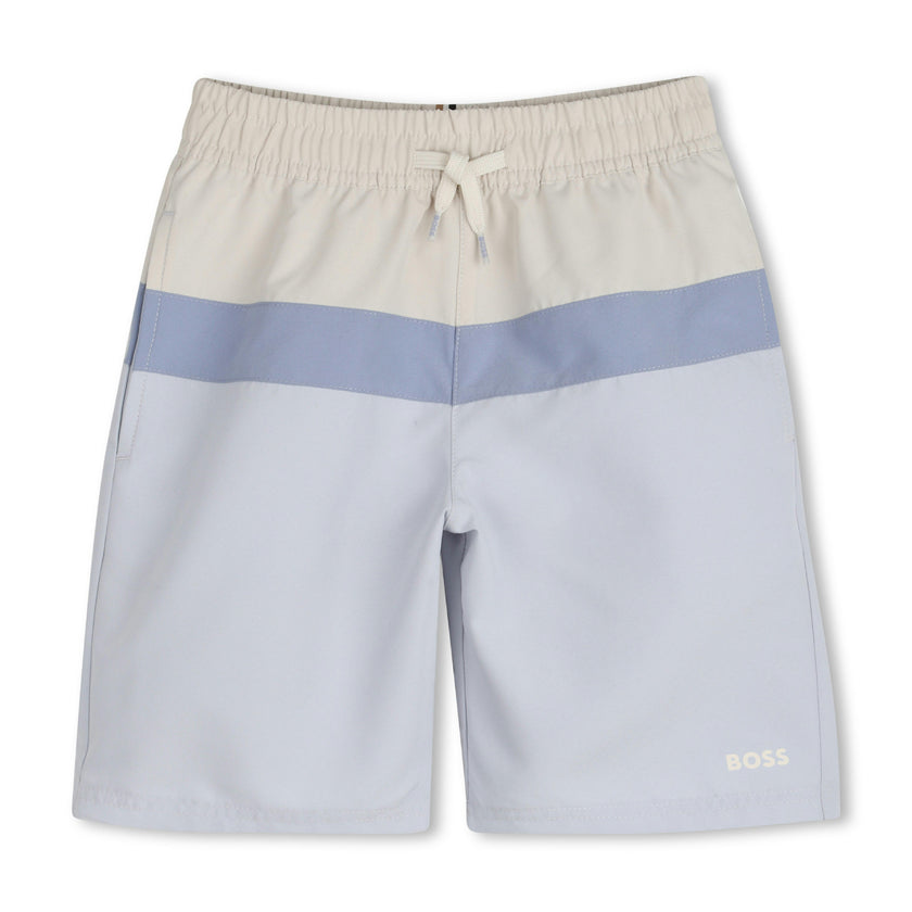 Beige & Blue Swimshorts