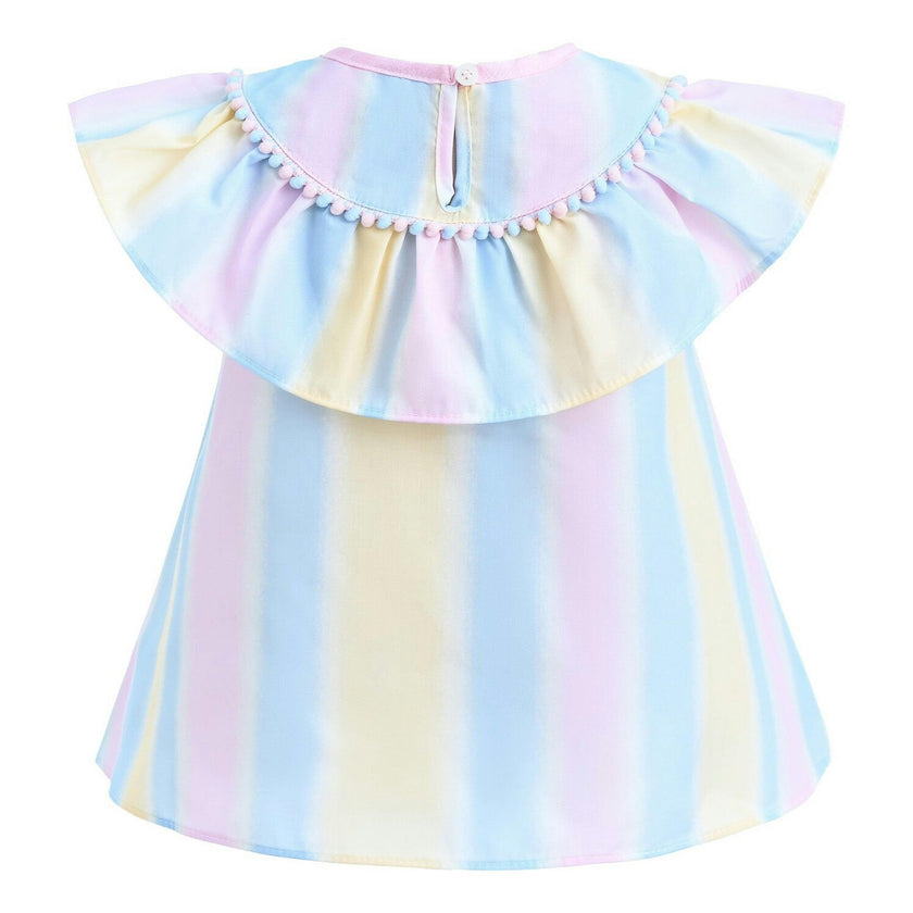 Multicolor Rainbow Striped Ruffle Outfit