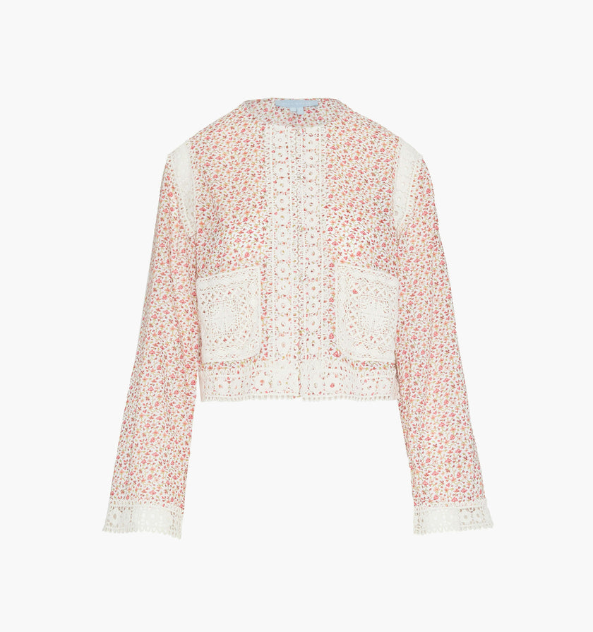 The Tory Top - Ivory Geo Ditsy