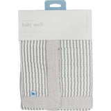 Cotton Muslin Baby Quilt - Grey Stripe