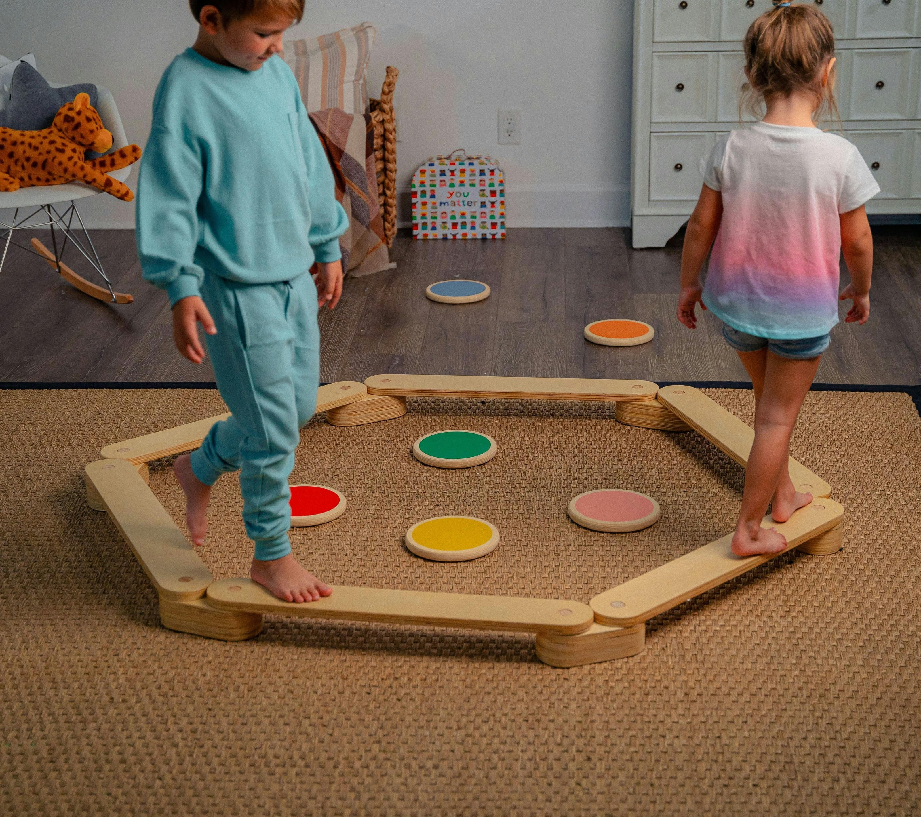 Majesty | Wooden Toddler Balance Beam and Stepping Stones Set with Connectors