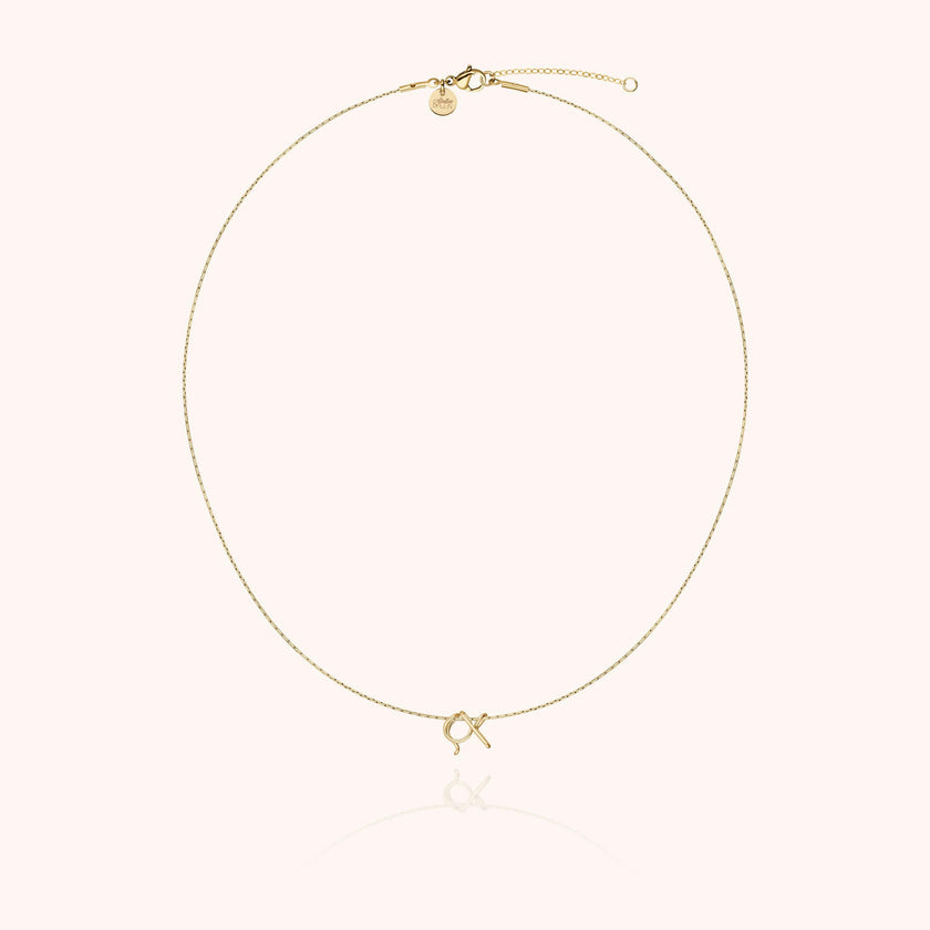 Initial Necklace, 14k Yellow Gold Filled