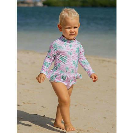 UPF 50+ Alissa Infant Ruffle Rash Guard Swimsuit