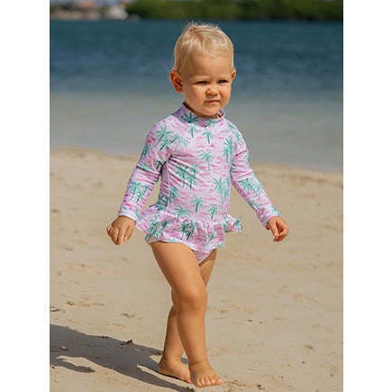 UPF 50+ Alissa Infant Ruffle Rash Guard Swimsuit