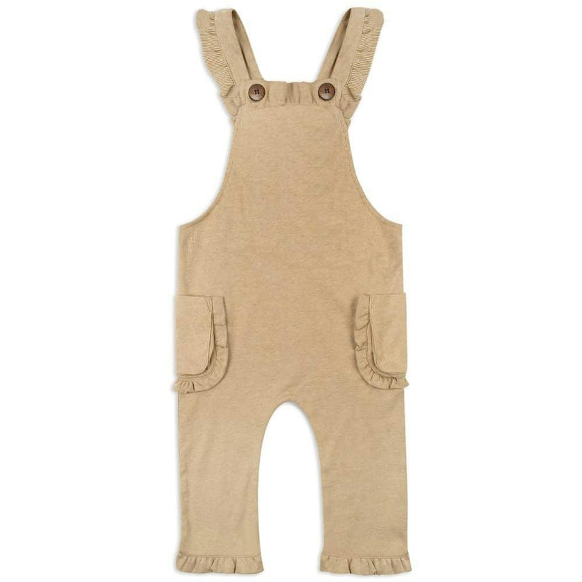 Rust Pinstripe Ruffle Overall