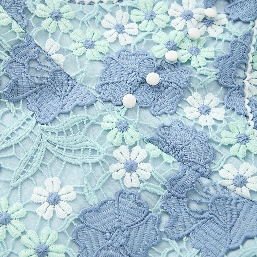 Jade Embroidered Mini Dress