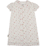 Clipdot Floral Peter Pan Collar Short Puff Sleeve Dress