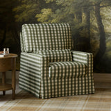 Crawford Pillowback Comfort Swivel Glider in Moss Green Gingham