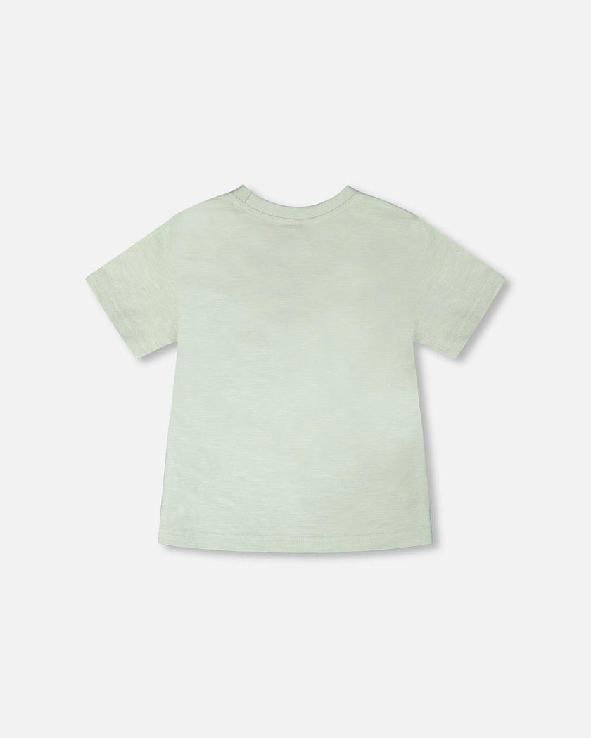 Organic Cotton T-Shirt Mint Green Safari Print