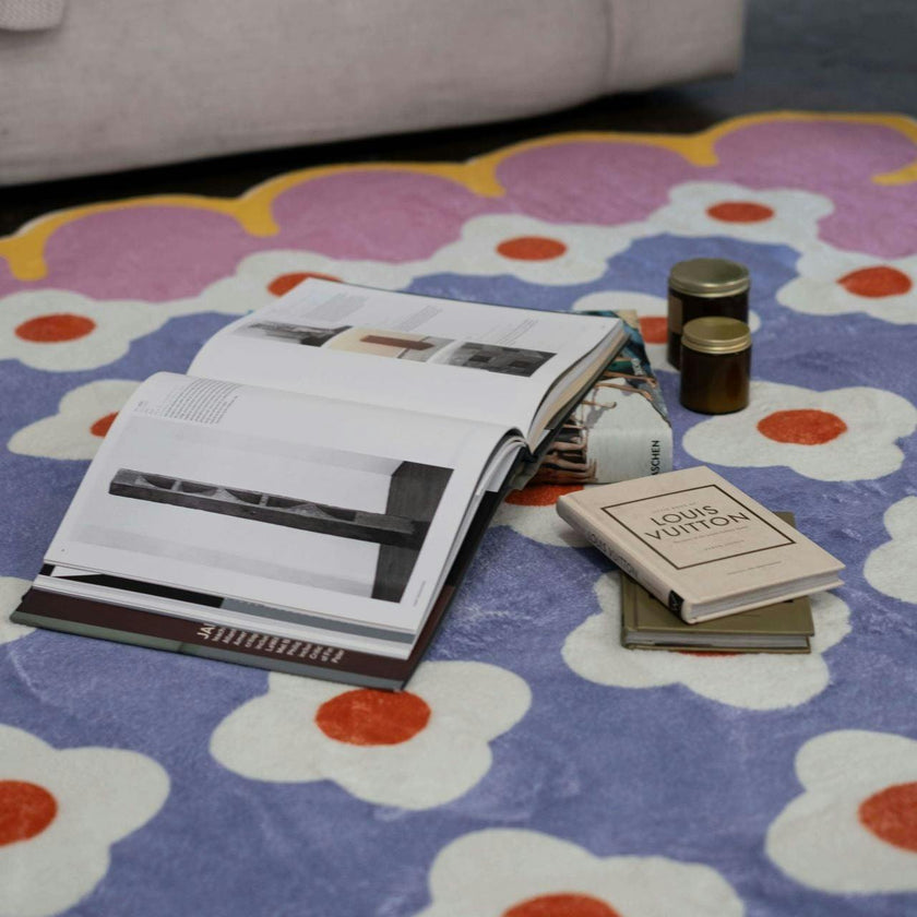 Pink and Purple Floral Area Rug