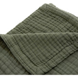 Cotton Muslin Quilted Throw - Fern