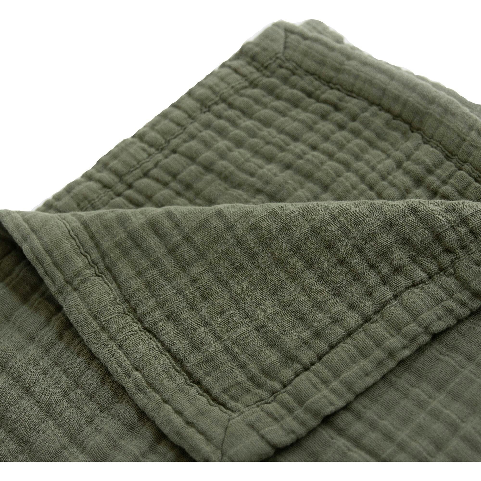 Cotton Muslin Quilted Throw - Fern