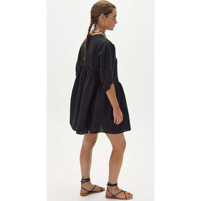 Alcala Linen Dress - Black